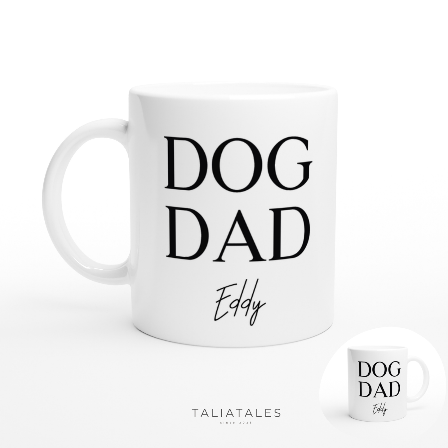 Personalisierte DOG DAD TASSE - WHITE EDITION