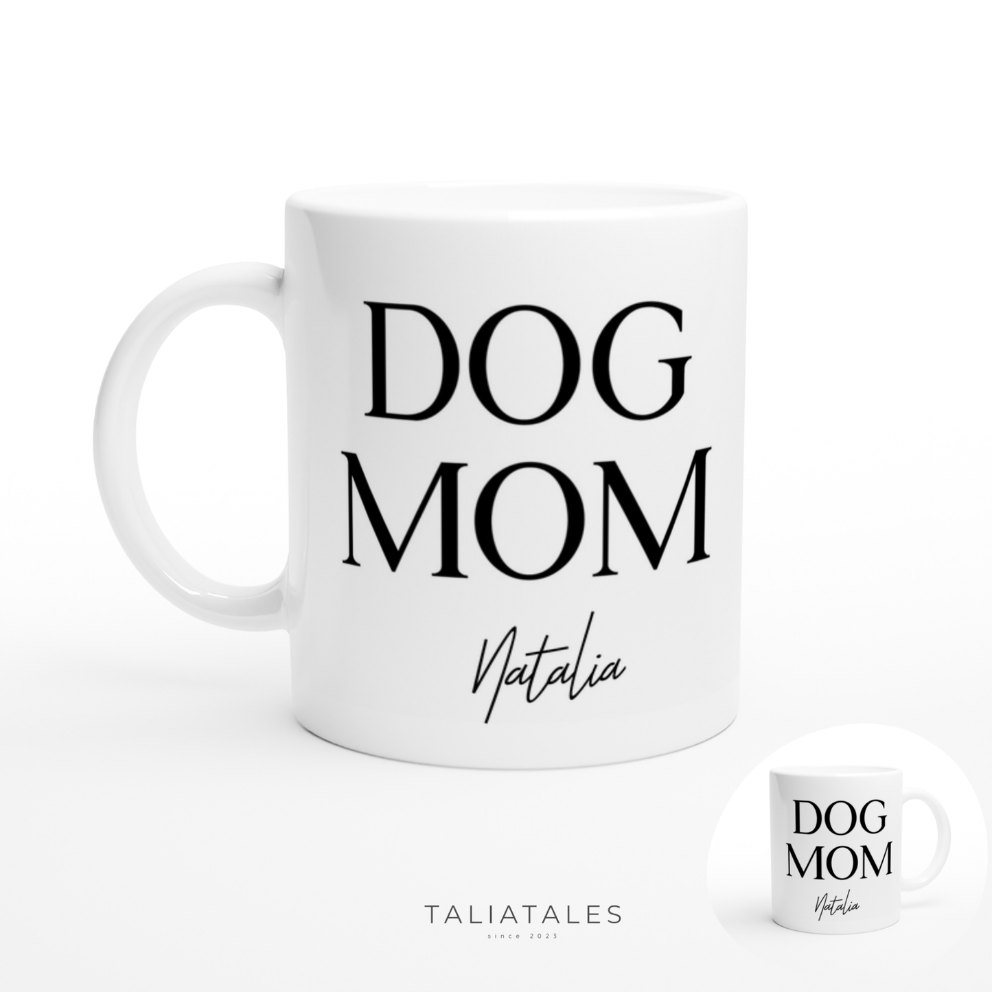 Personalisierte DOG MOM TASSE - WHITE EDITION