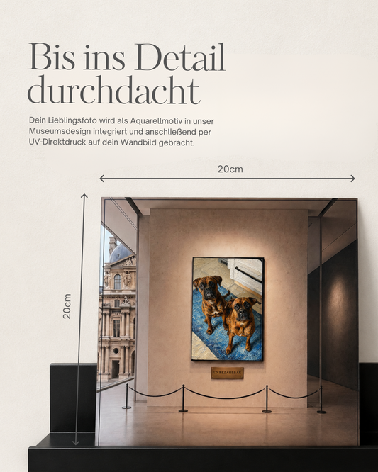 Personalisiertes Hundebild im Museumsstil | 20 × 20 cm