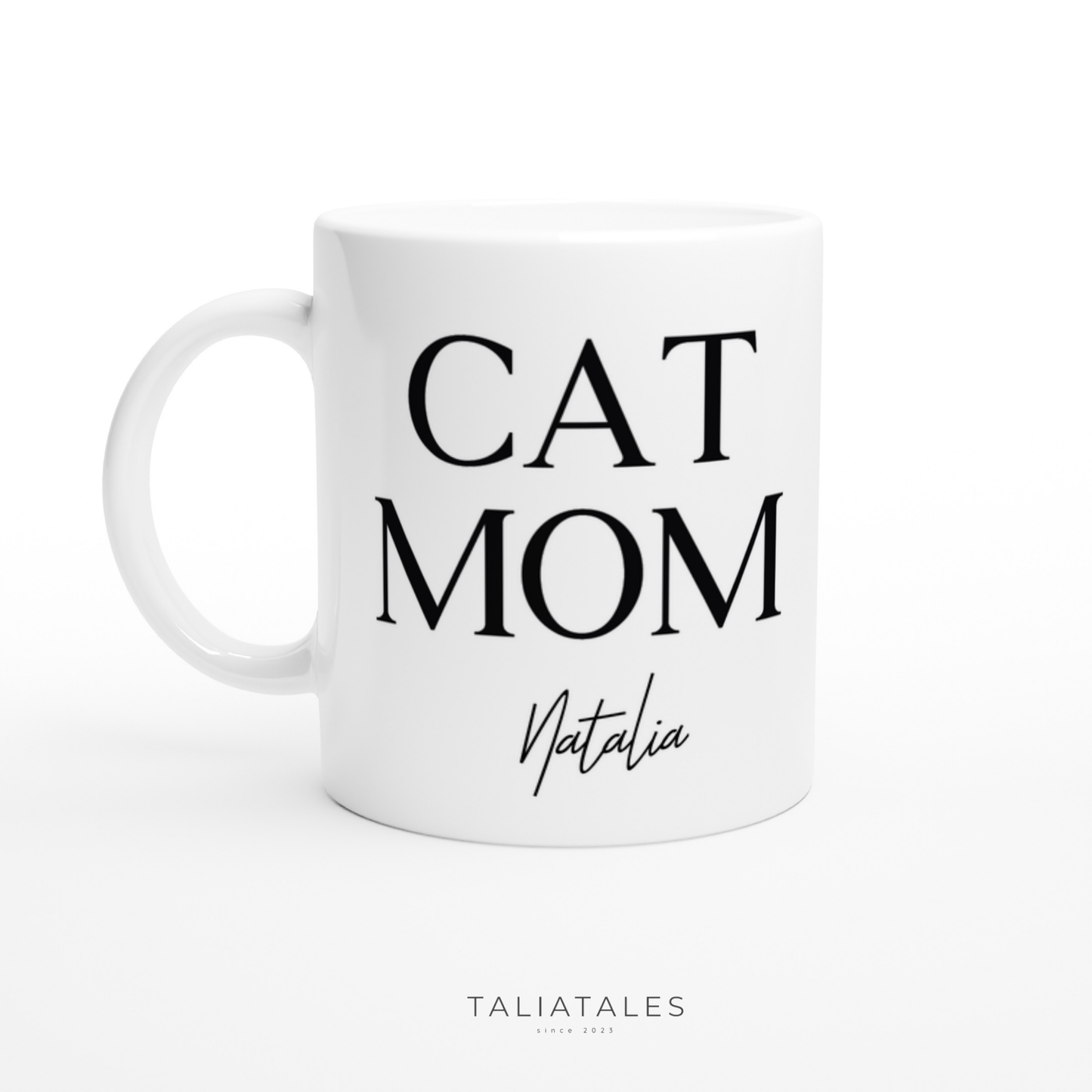 Personalisierte CAT MOM TASSE - WHITE EDITION