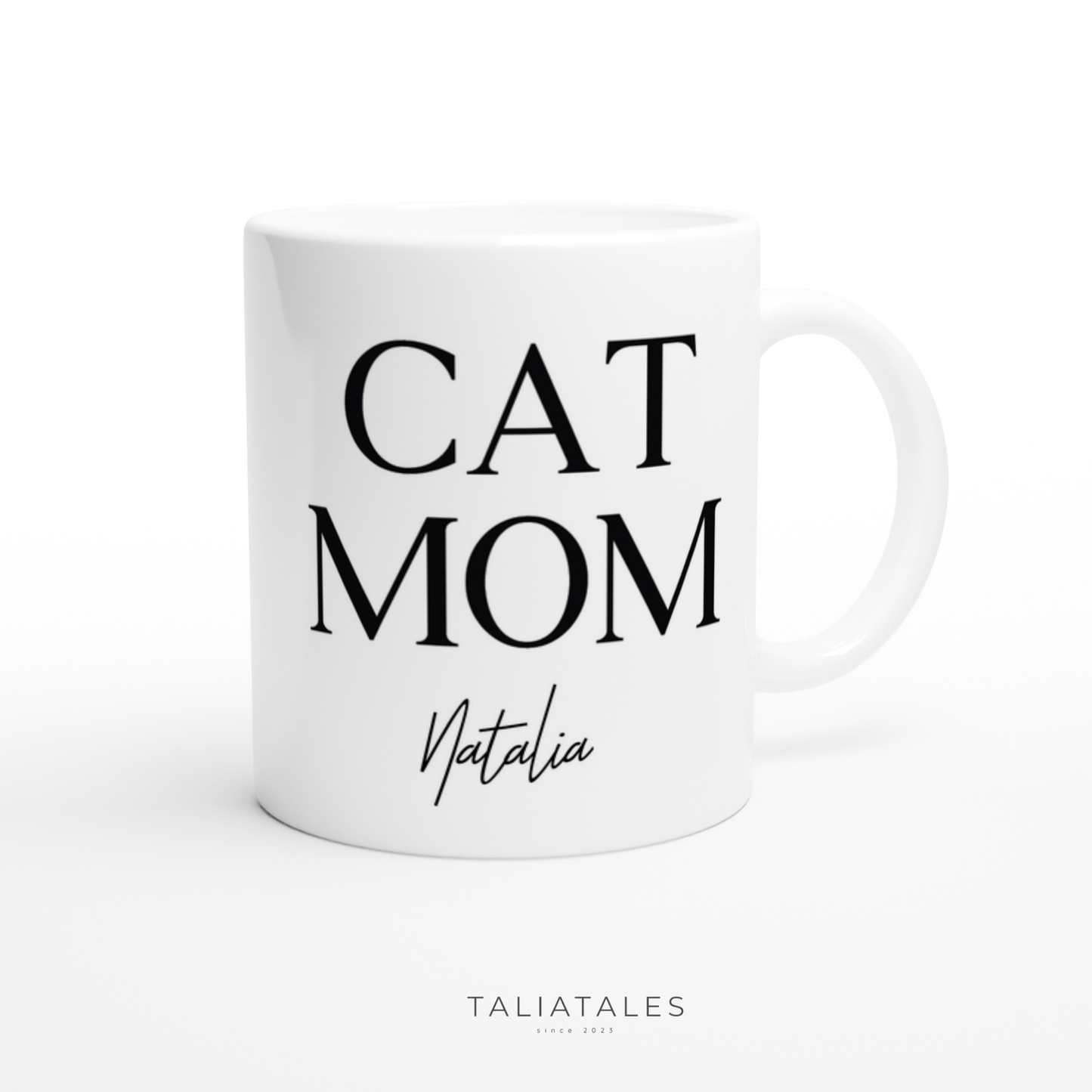 Personalisierte CAT MOM TASSE - WHITE EDITION
