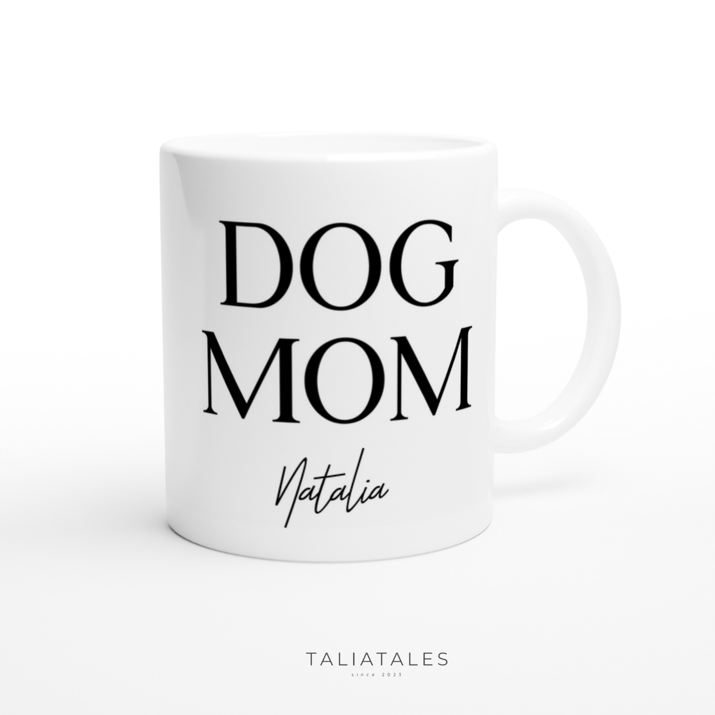 Personalisierte DOG MOM TASSE - WHITE EDITION