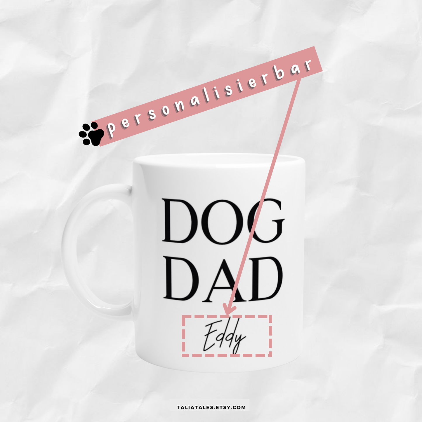 Personalisierte DOG DAD TASSE - WHITE EDITION