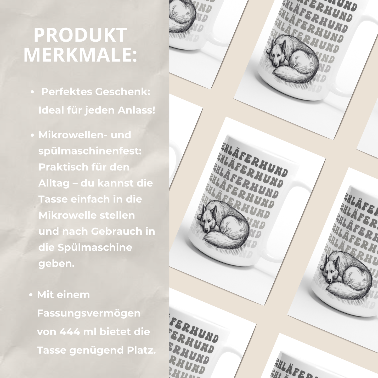 XL Tasse "Schläferhund" Schäferhund Hundetasse