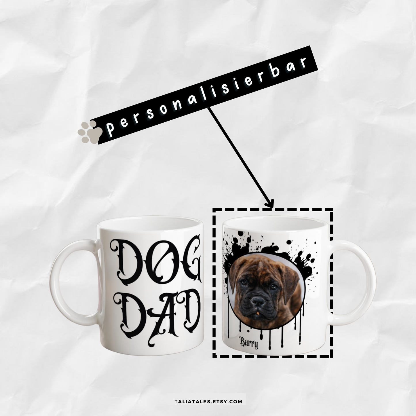 Personalisierte DOG DAD Fototasse I