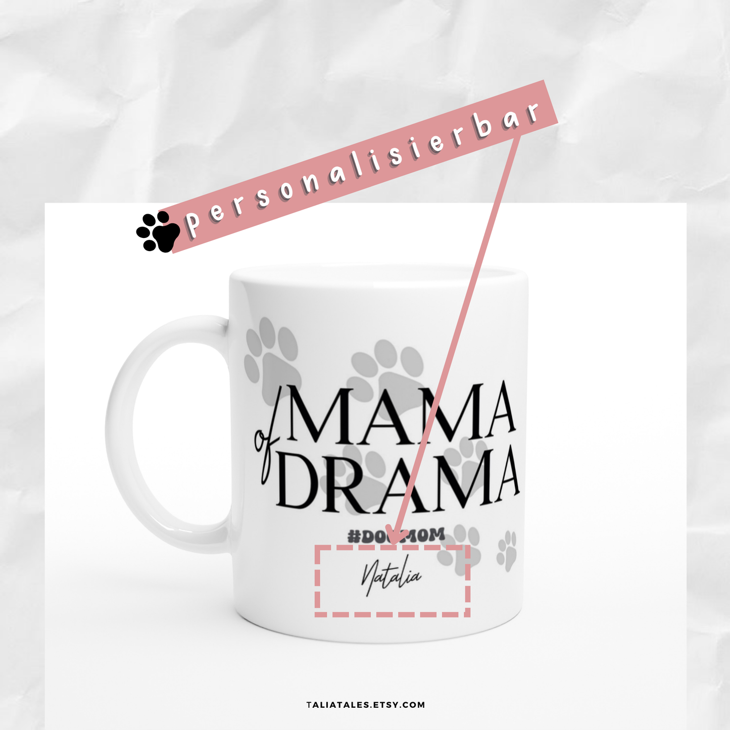 Personalisierte MAMA OF DRAMA TASSE - WHITE EDITION