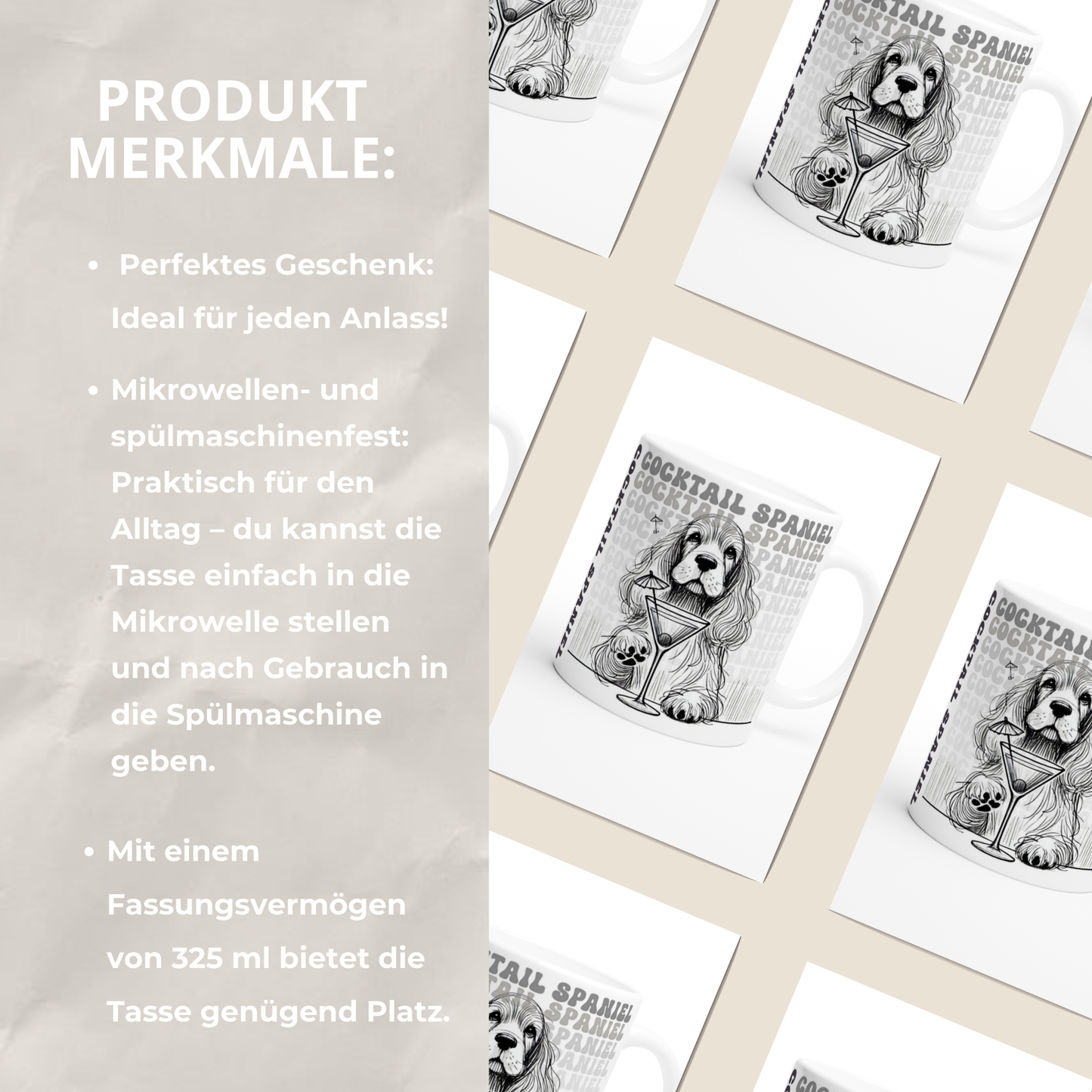 Tasse "Cocktail Spaniel" Cocker Spaniel Hundetasse