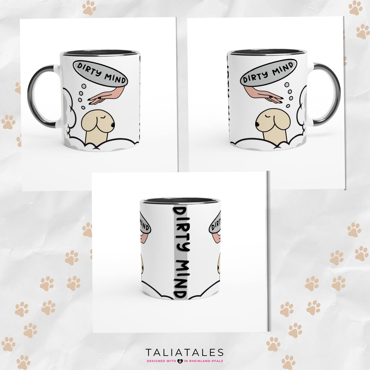 Tasse "DIRTY MIND" Hundetasse