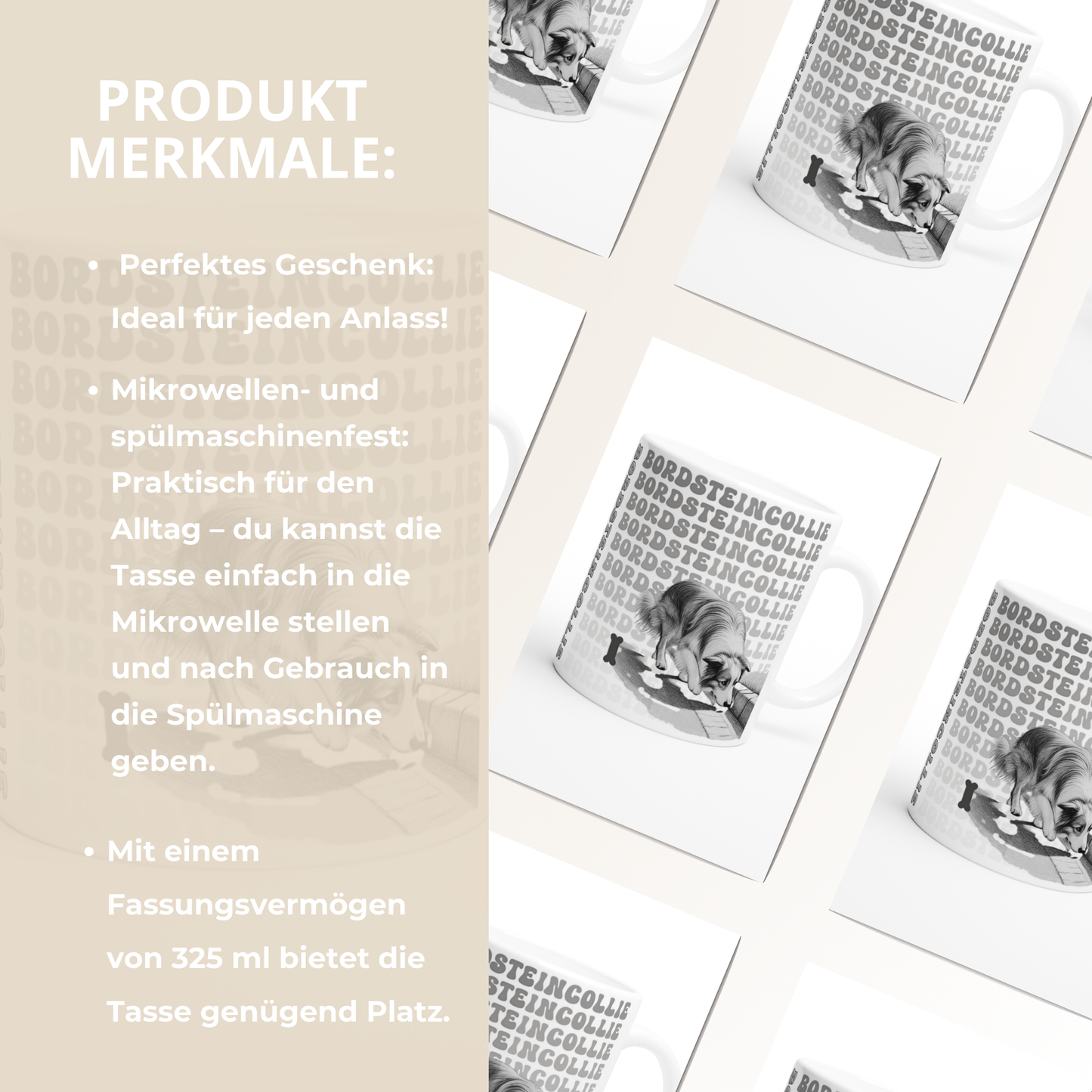 Tasse "Bordsteincollie" Border Collie Hundetasse