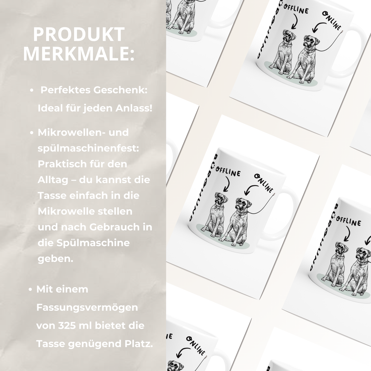 Tasse "Bürohund" ON-OFF Hundetasse