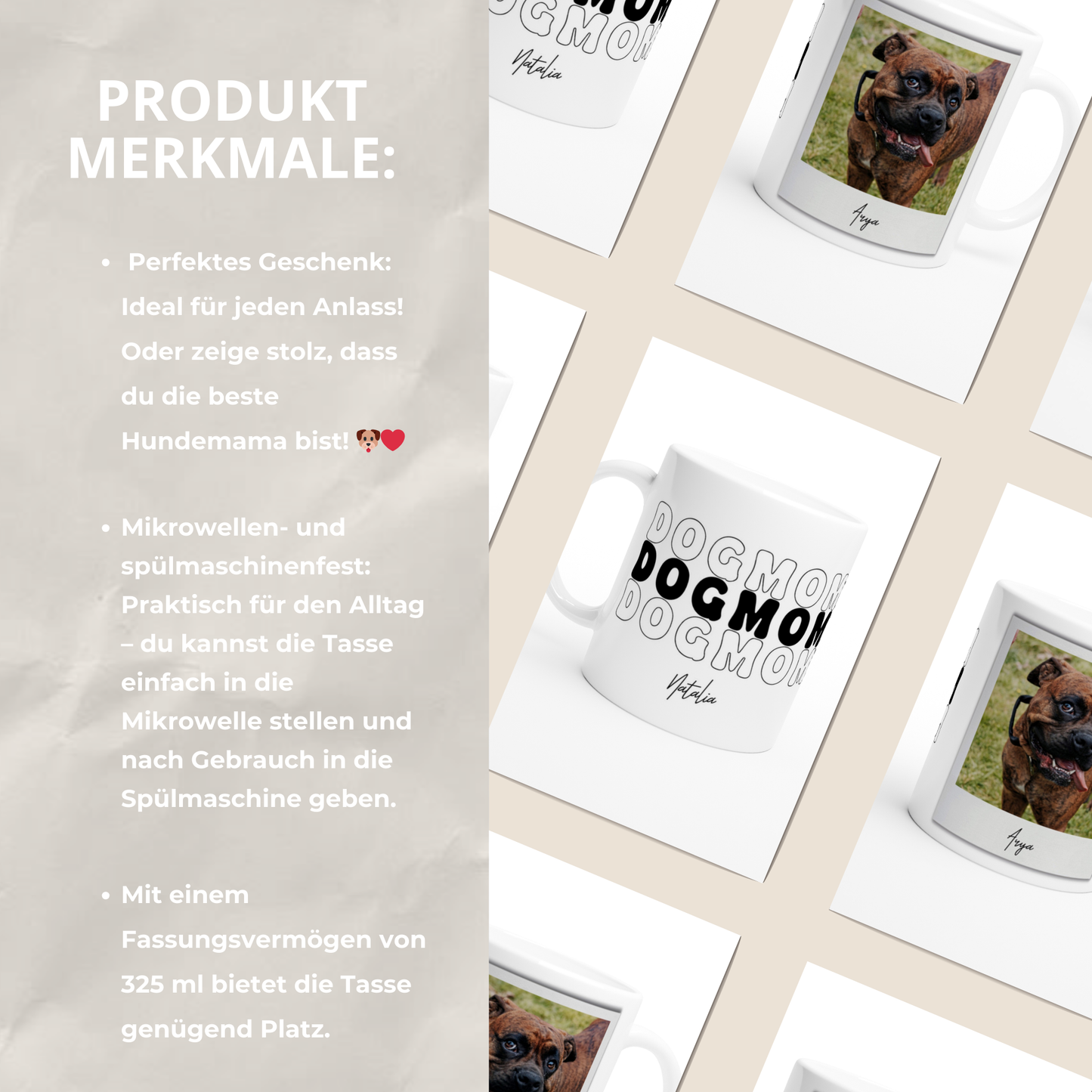 Personalisierte IN MY DOG MOM ERA Fototasse III
