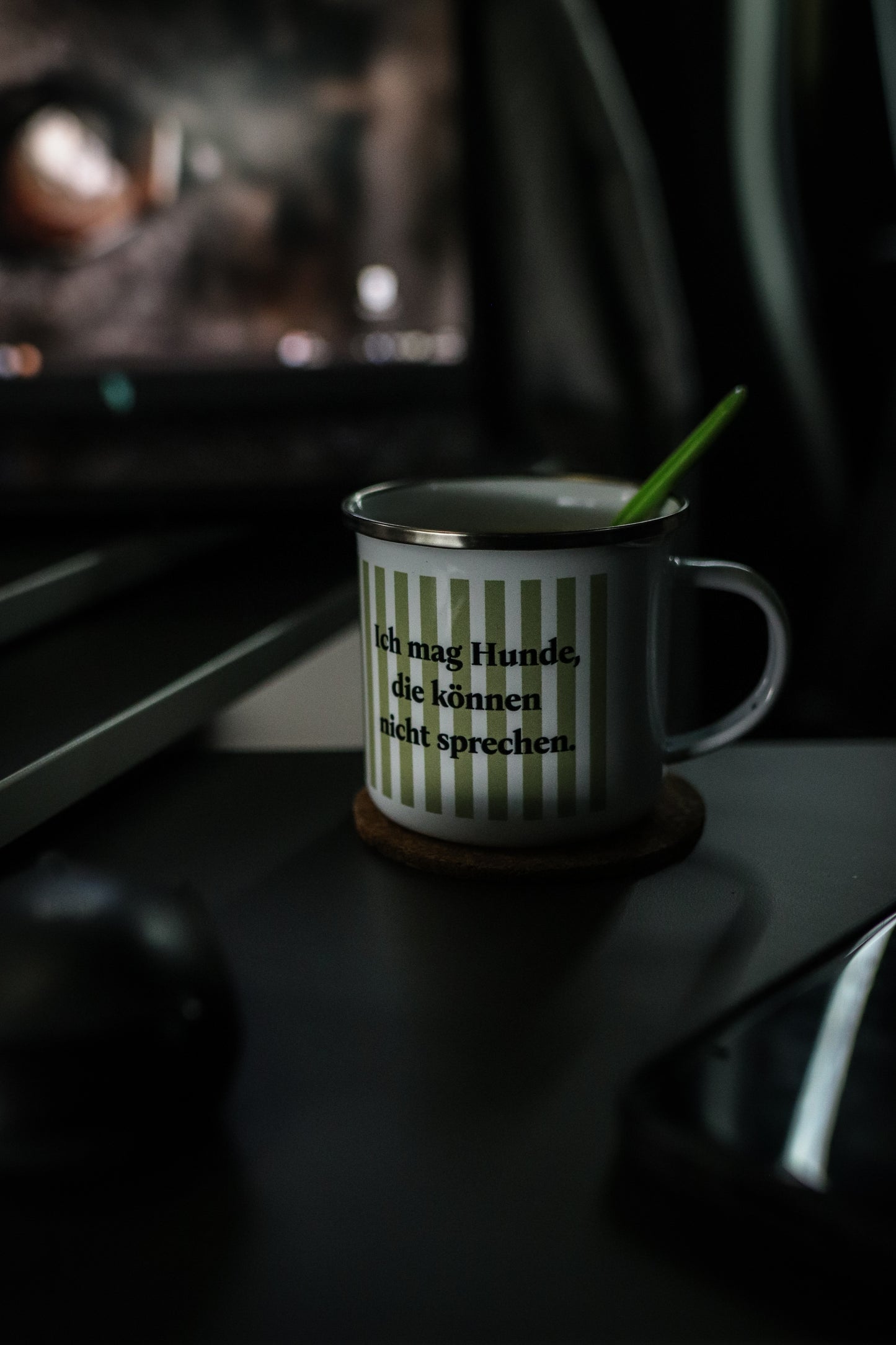 Emaille Tasse Anti Social Dog Mom Tasse x Loki
