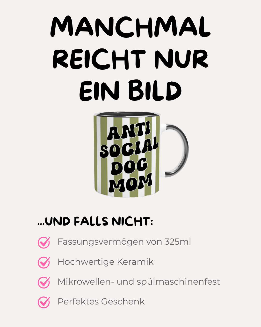 Anti Social Dog Mom Tasse