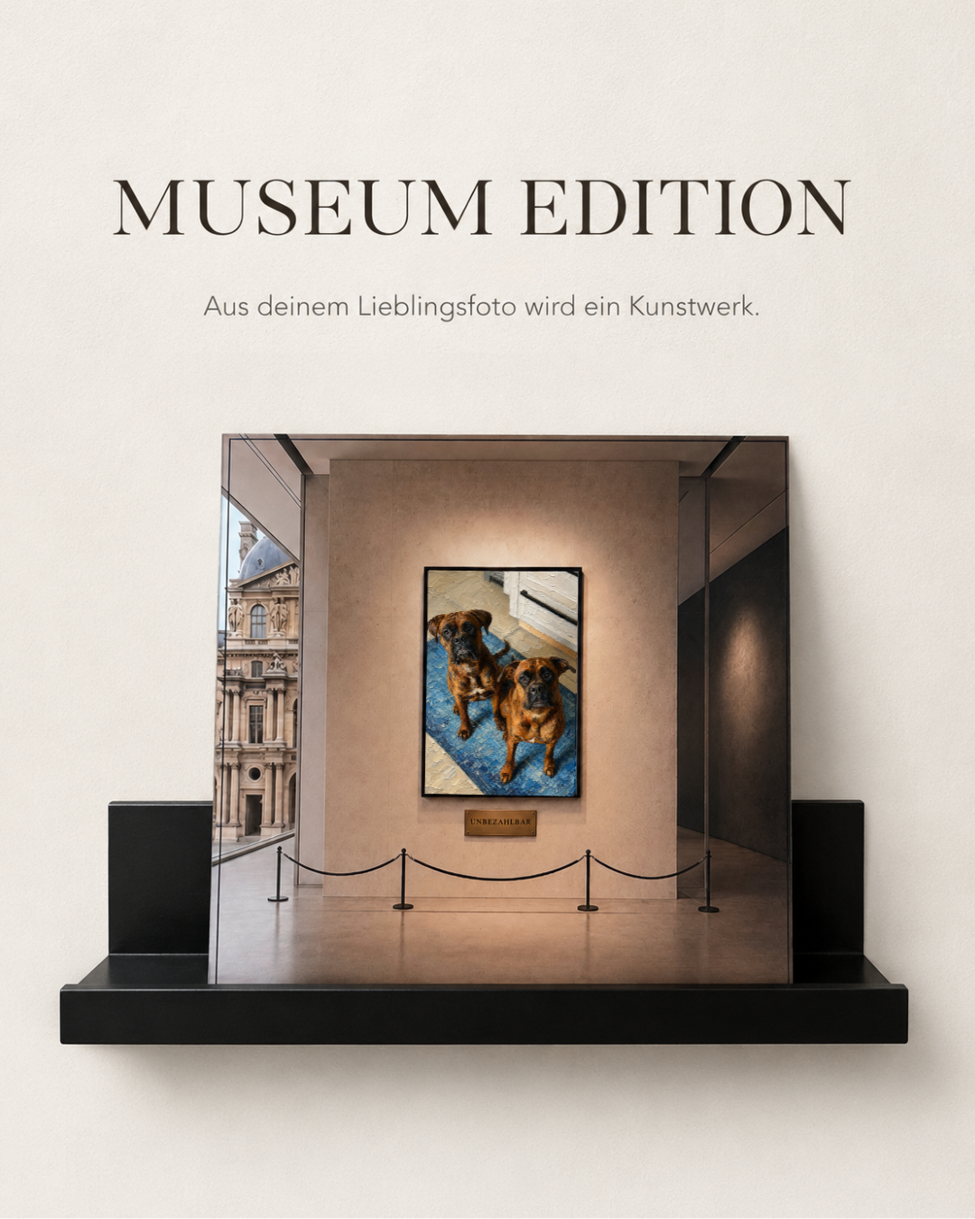 Personalisiertes Hundebild im Museumsstil | 20 × 20 cm