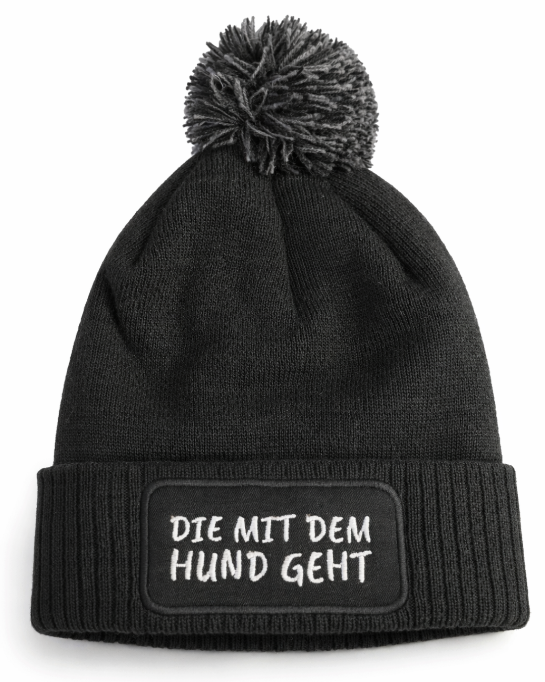 Bommelmütze „DIE MIT DEM HUND GEHT“