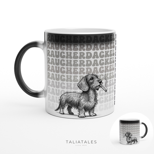 Tasse "Raucher-Dackel" Rauhaardackel Hundetasse - Magische Tasse