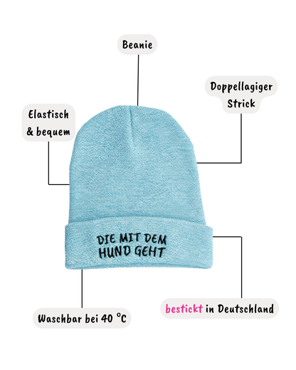 Beanie Mütze „DIE MIT DEM HUND GEHT“