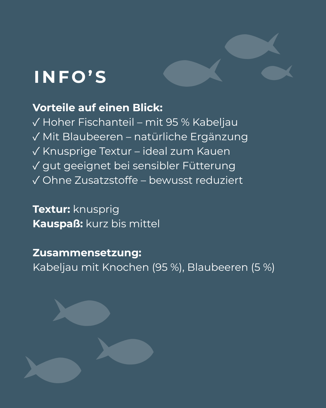 Kabeljau-Sticks mit Heidelbeeren