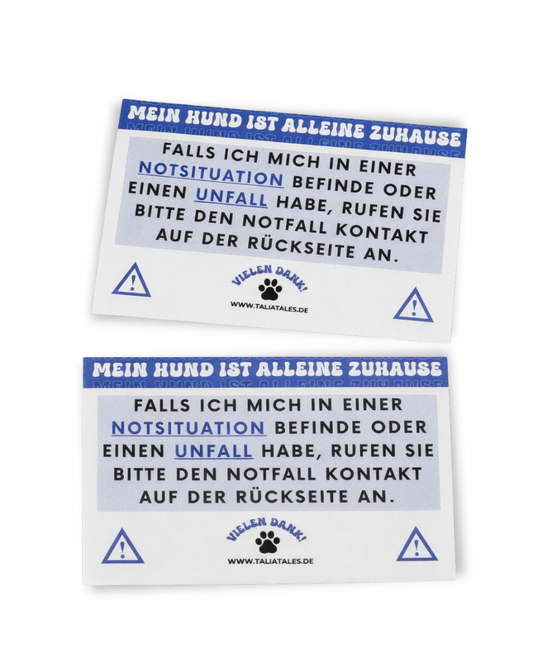 Notfallkarten Hund Blau