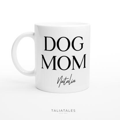 Personalisierte DOG MOM TASSE - WHITE EDITION
