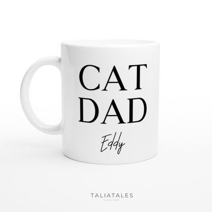 Personalisierte CAT DAD TASSE - WHITE EDITION