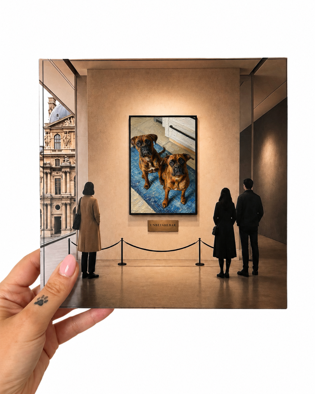 Personalisiertes Hundebild im Museumsstil | 20 × 20 cm