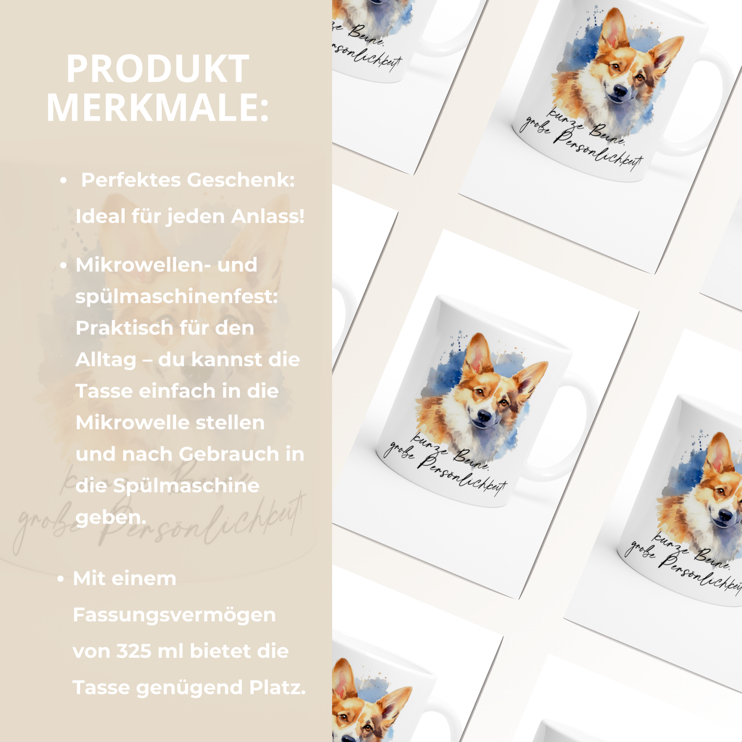 Tasse "Corgi" Pembroke Welsh Corgi Hundetasse 2