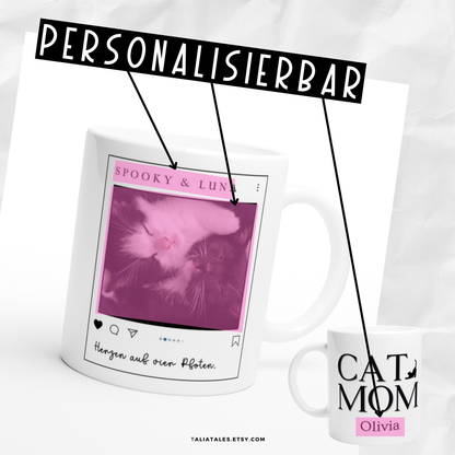 Personalisierte Fototasse CAT MOM
