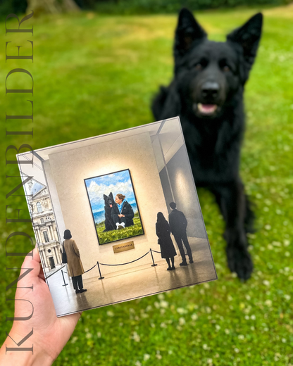 Personalisiertes Hundebild im Museumsstil | 20 × 20 cm