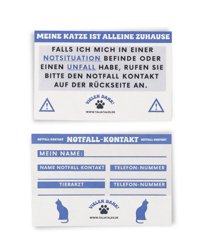 Notfallkarten Katze Blau