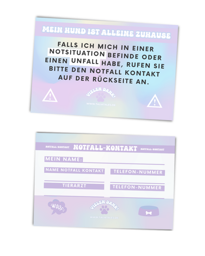 Notfallkarten Hund Holo