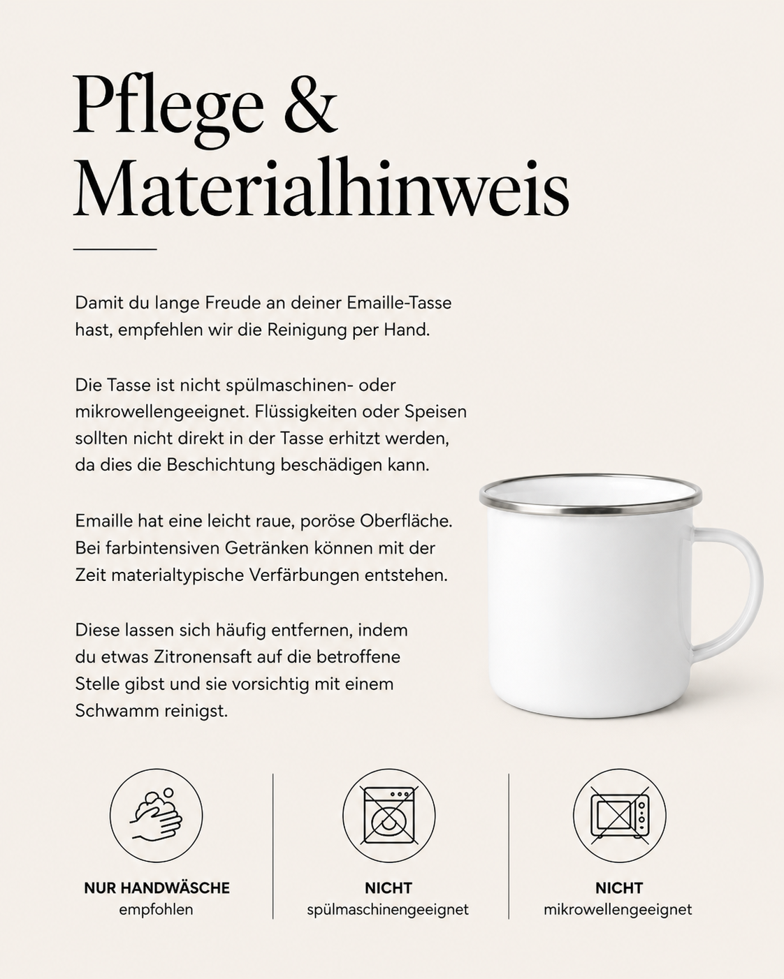 Emaille Tasse TALIATALES (personalisiert)