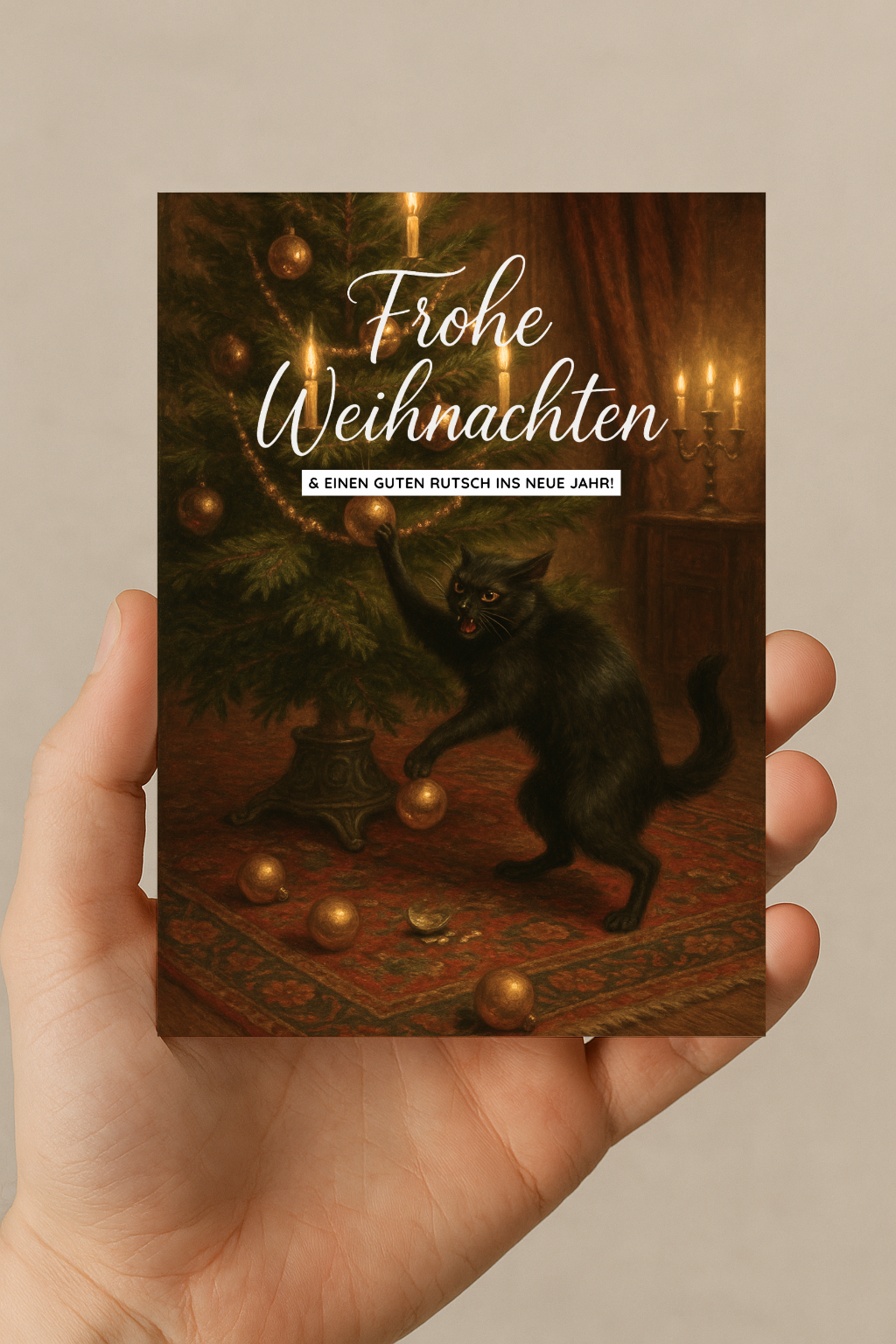 Weihnachtskarte Katze #1