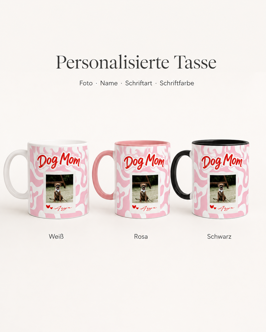 Personalisierte Tasse "Dog Mom“ Bubble