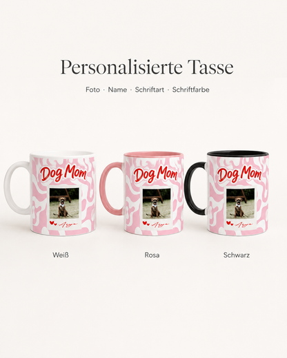 Personalisierte Tasse "Dog Mom“ Bubble