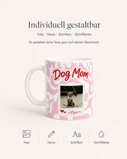 Personalisierte Tasse "Dog Mom“ Bubble