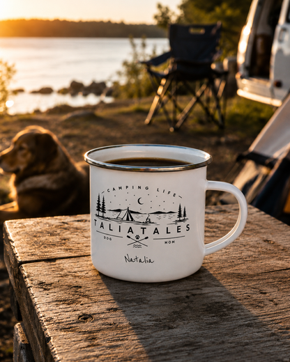 Emaille Tasse TALIATALES (personalisiert)