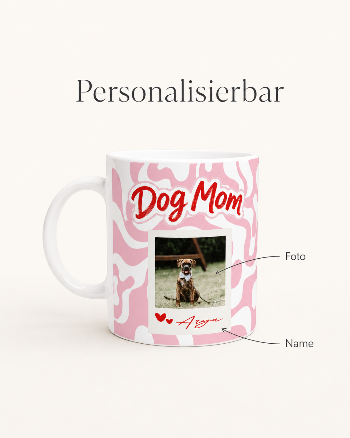 Personalisierte Tasse "Dog Mom“ Bubble